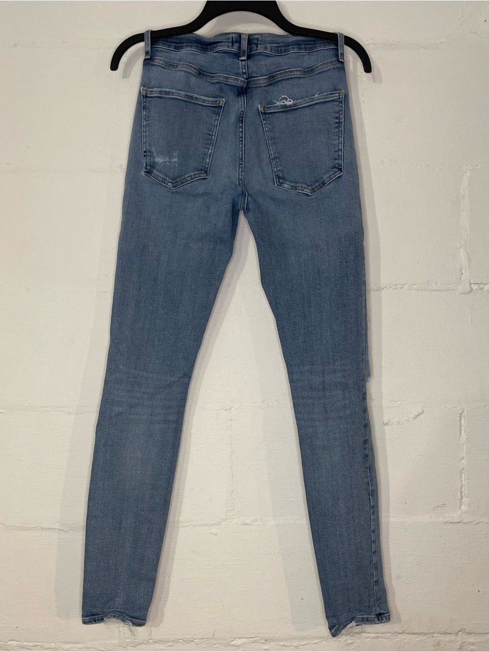 Agolde Distressed Medium Blue Skinny Jeans - Picture 3 of 3